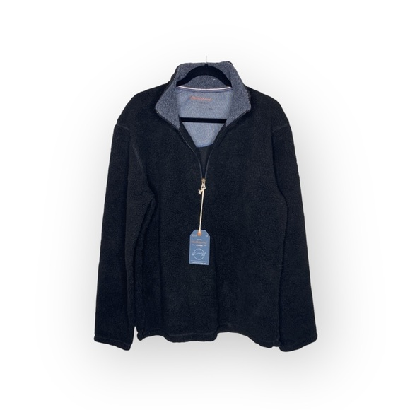 new Weatherproof 𖠌 Vegan Sherpa 1/4 Zip Pullover Sweatee Sweatshirt 𖠌 Black - Picture 4 of 16